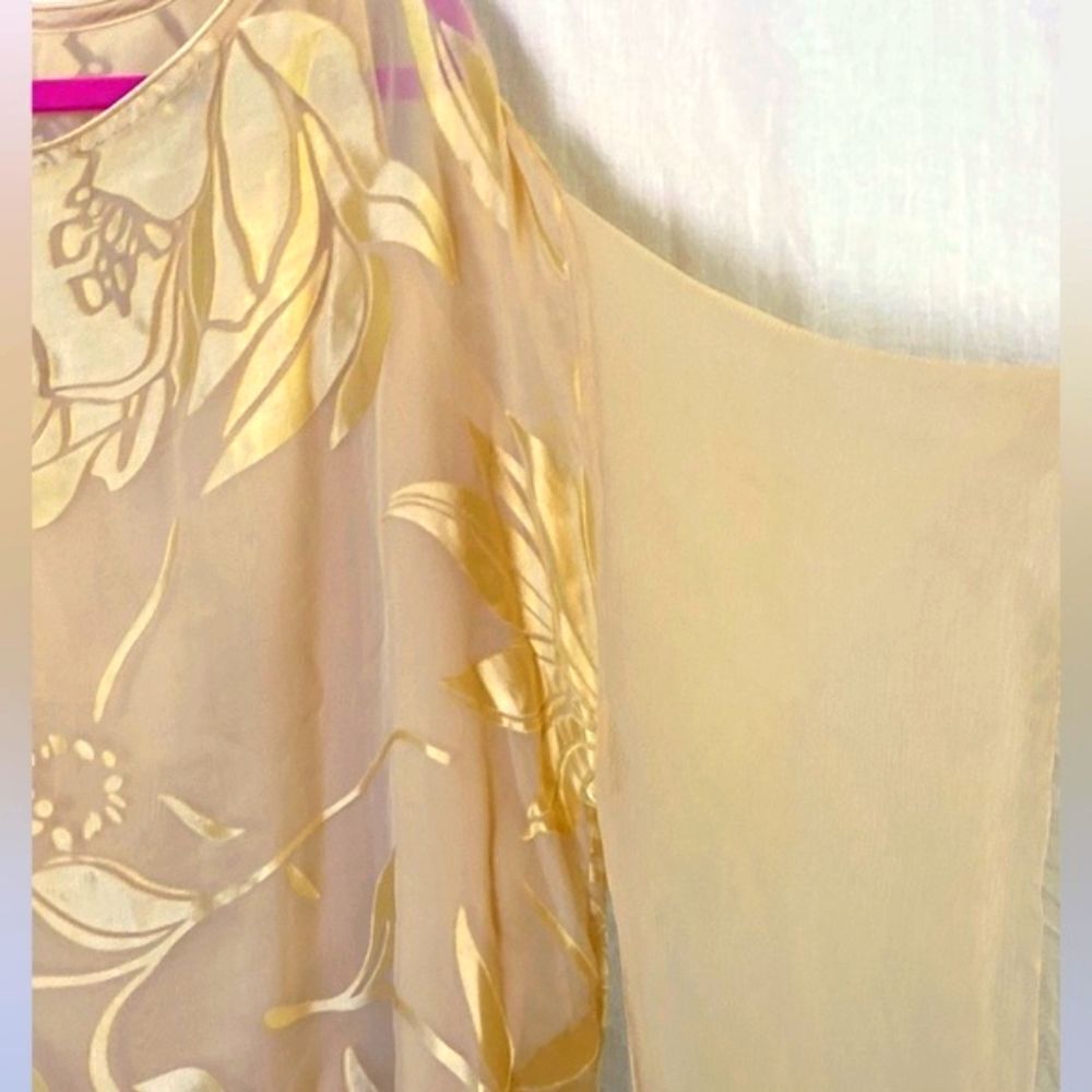 Silk Flutter Tunic Top Silk Burnout and Tank Size 1X - Picture 5 of 8